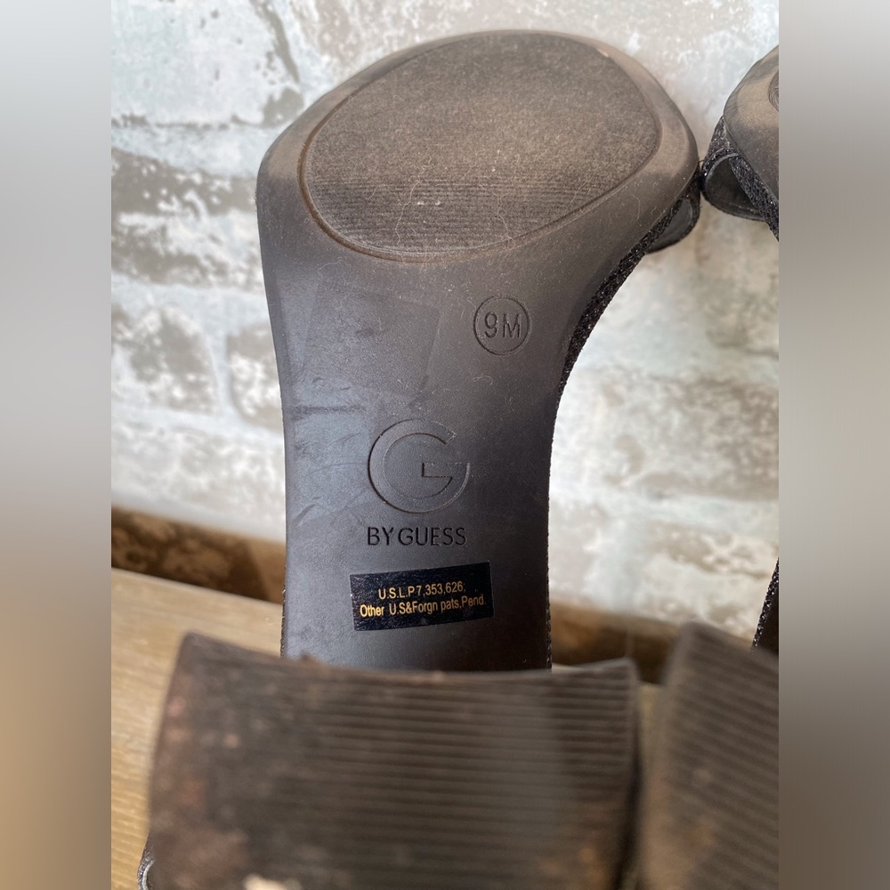 Like New G By Guess Black Sparkly Block Heels - image 3